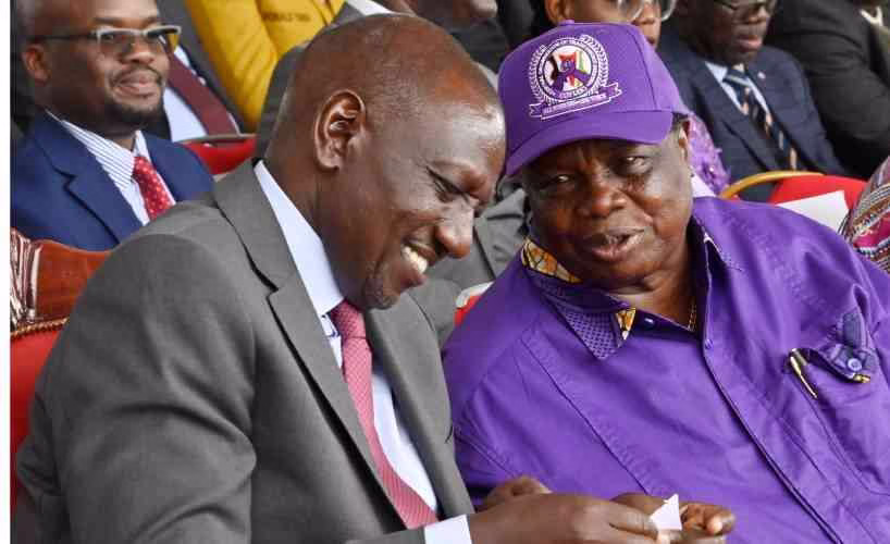 President William Ruto with COTU Sec Gen Francis Atwoli during 2025 Labour Day
