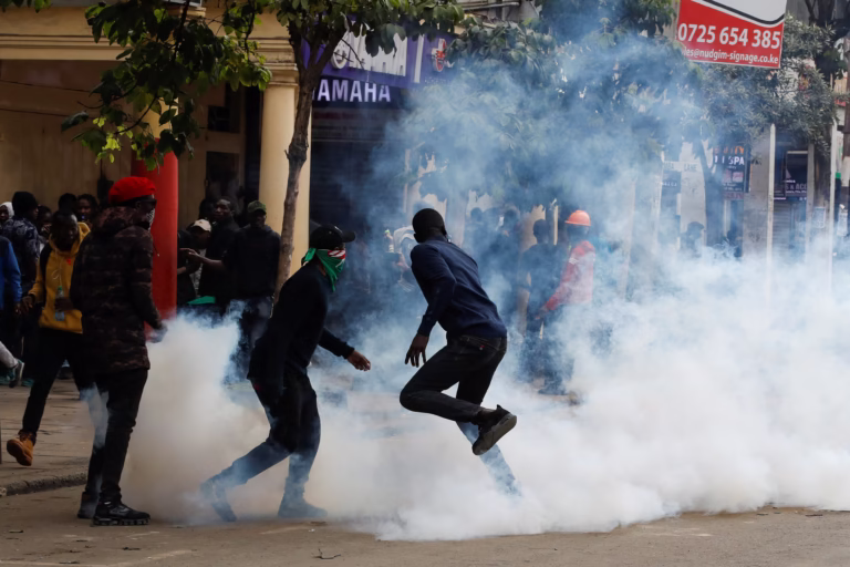 People protest against Kenya's proposed finance bill 2024/2025, in Nairobi